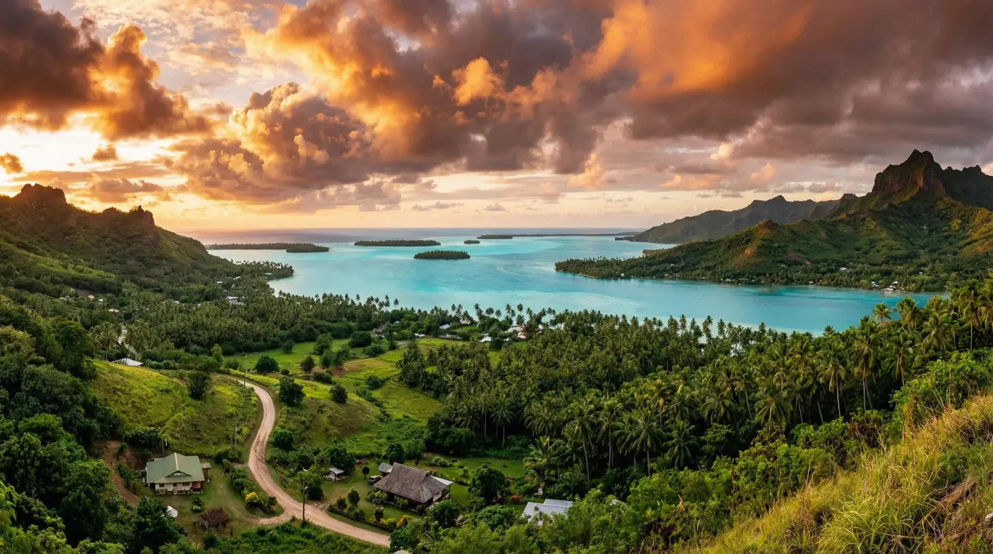 Paysage de Taha'a, ile vanille du Pacifique