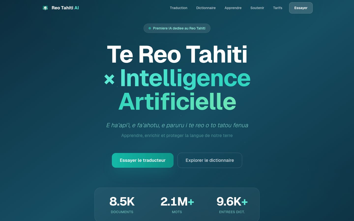 Reo Tahiti AI — Traduction français ↔ reo tahiti